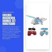 Harnas per conigli/hamsters - Cintura con cordoncino - Dimensione XS - 100% Nuovo - Materiale - Design rosso/blu - Harnas per animali domestici