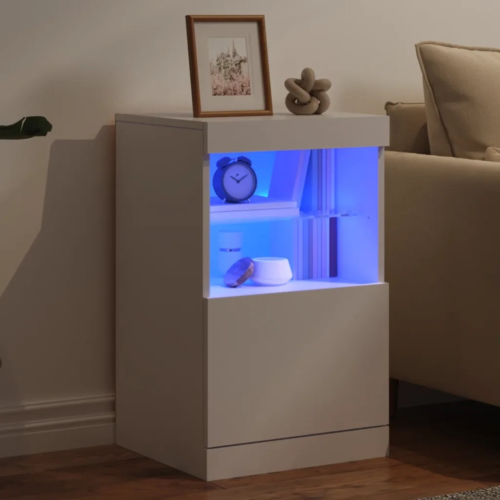 Credenza con Luci LED Bianca 41x37x67 cm 836679
