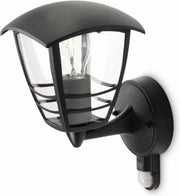 Lanterna da Parete Esterna E27 Impermeabile all'Acqua Nero 60W Lanterna da Muro con Fonte LED