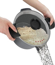 Cottura pastasciutta 24 cm con coperchio chiuso, pentola da spaghetti 4,5 l, coperchio in vetro, anticongelante, facile da pulire, cottura salutare