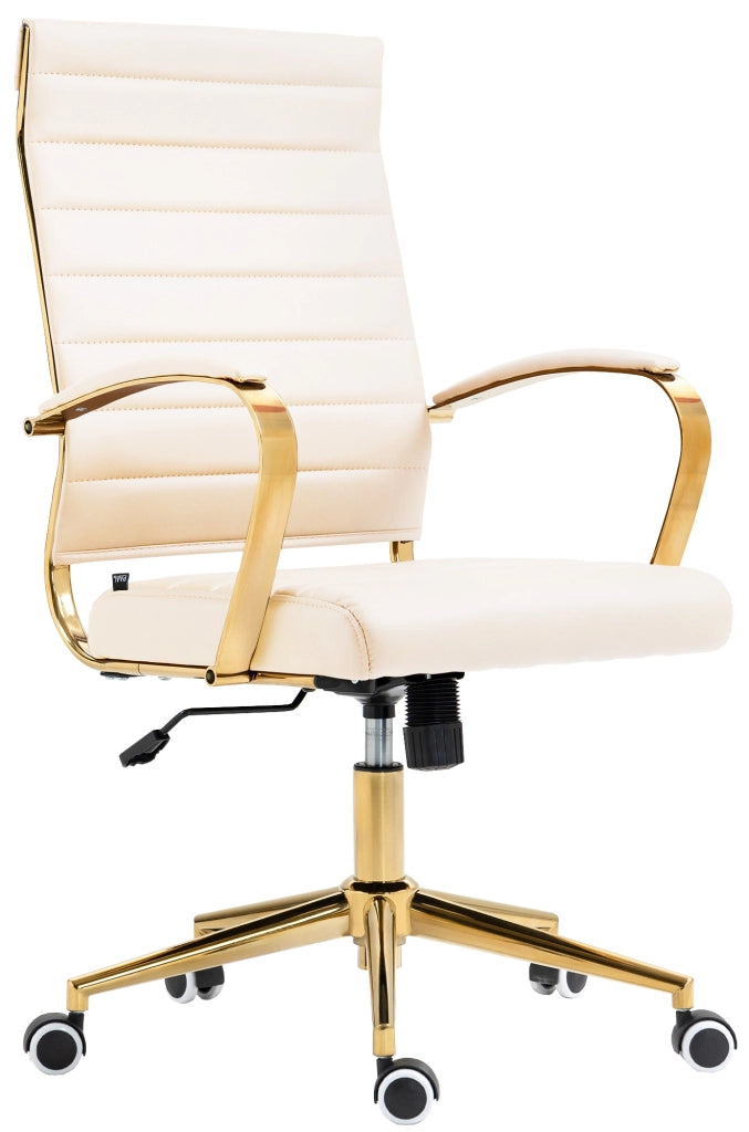 Sedia da ufficio in similpelle Havanna crema