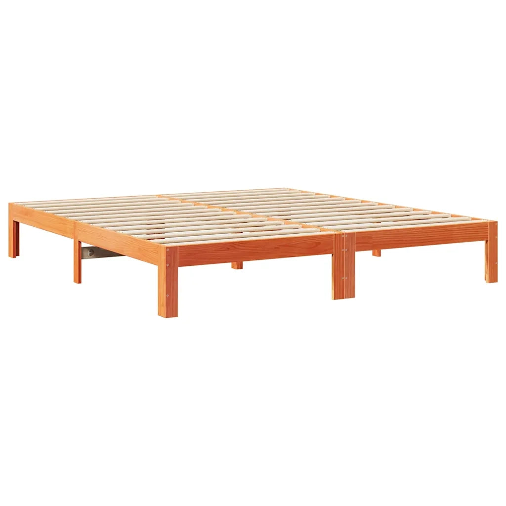 Letto matrimoniale | Letto per adulti | Giroletto Familiare senza Materasso Marrone Cera 240x200 cm