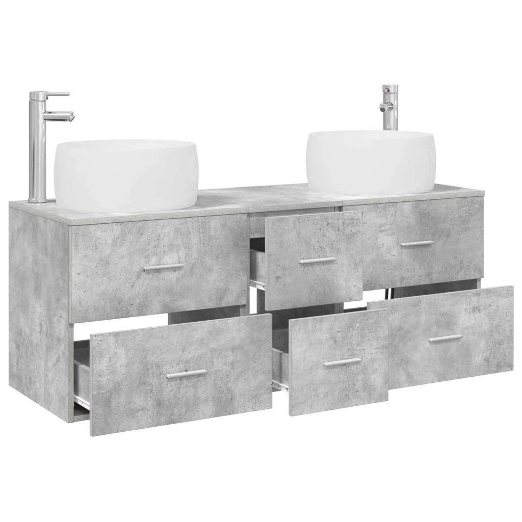 Set di mobili per il bagno 3 pz Grigio Cemento 3405934
