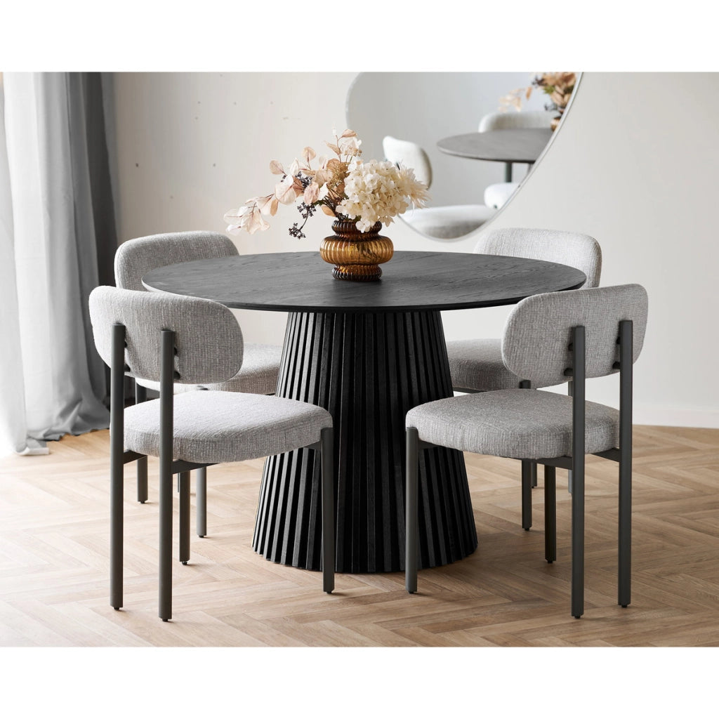 Set di 2 Sedie Royan, Grigio, Tessuto, 53x50x80,5 cm