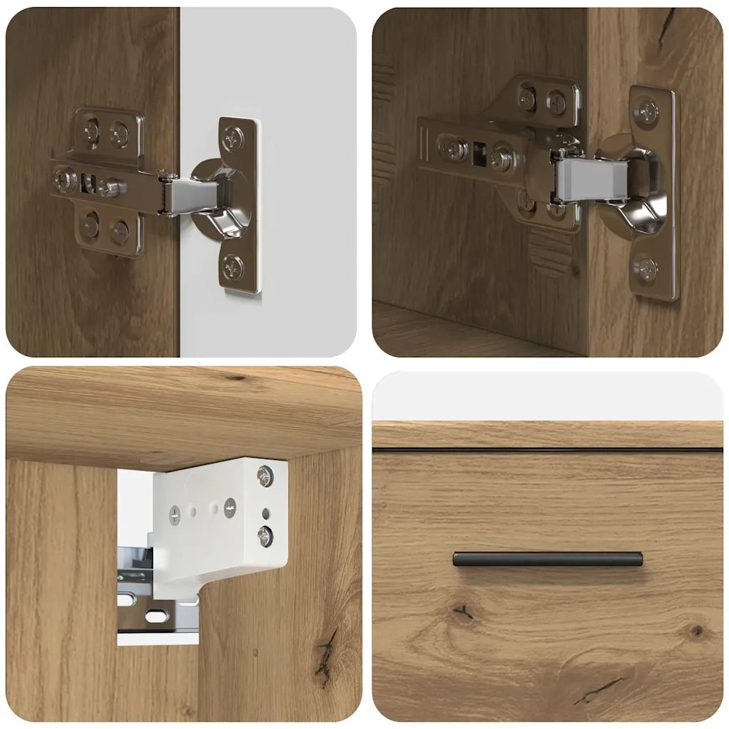 Set di mobili per il bagno con porta 2 pcs Rovere artigianale 3393022