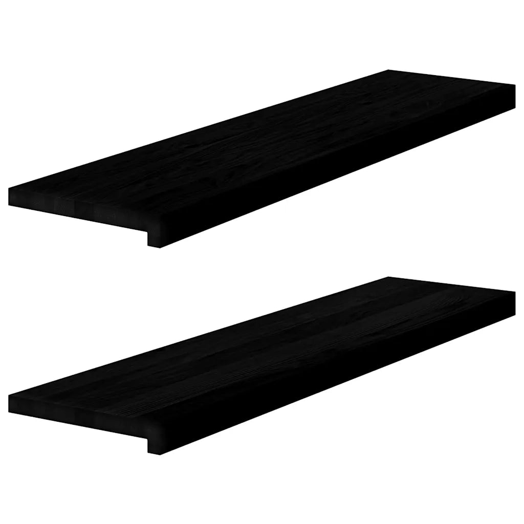 Gradini 2 pz | Tappetini per scale autoadesivi Marrone Scuro 100x25x2 cm Legno Massello Rovere