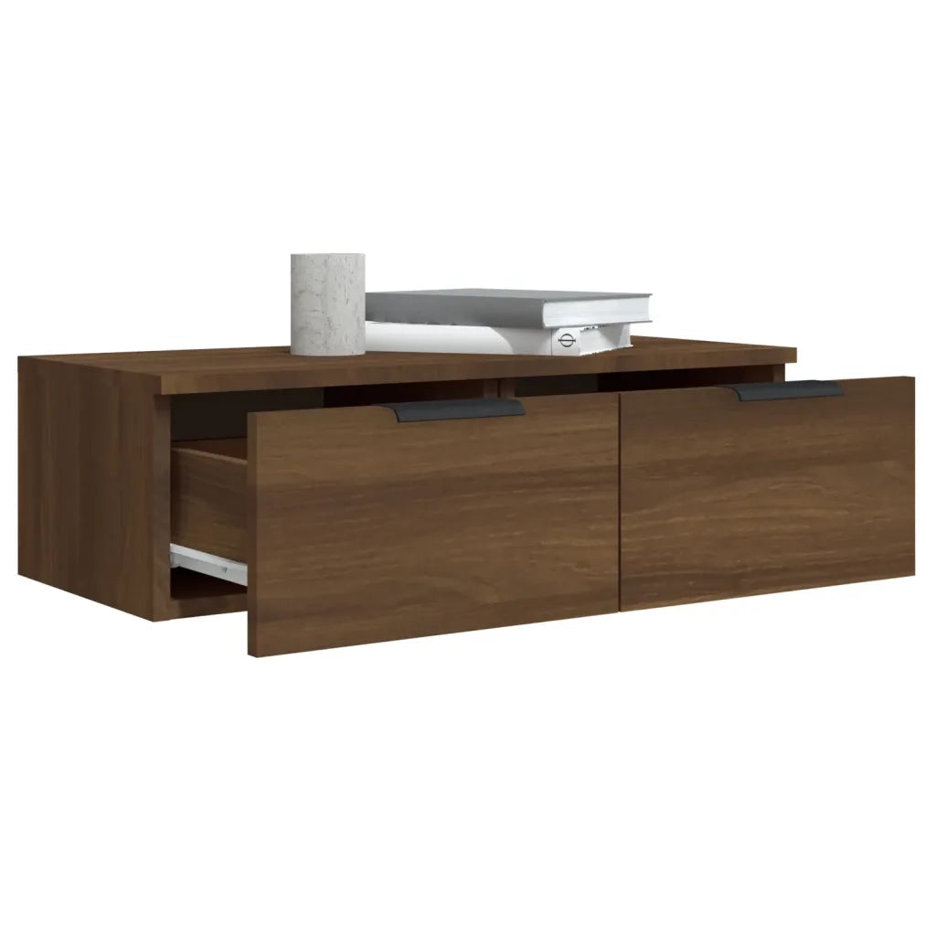 Mobili Pensili 2 pz Marrone Rovere 68x30x20cm Legno Multistrato cod mxl 32807
