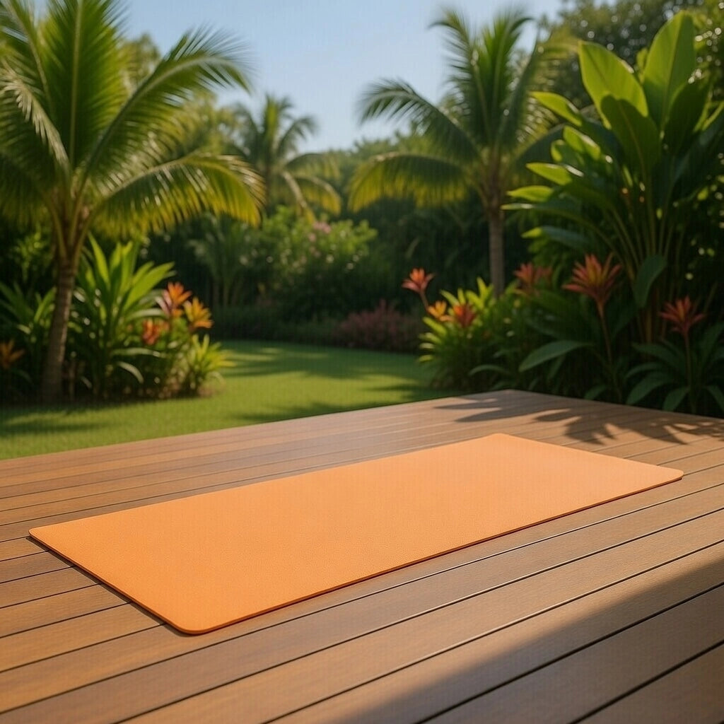Tappeto per Yoga Fitness Mare Arrotolabile 180x50 cm Spessore 8 mm Arancione