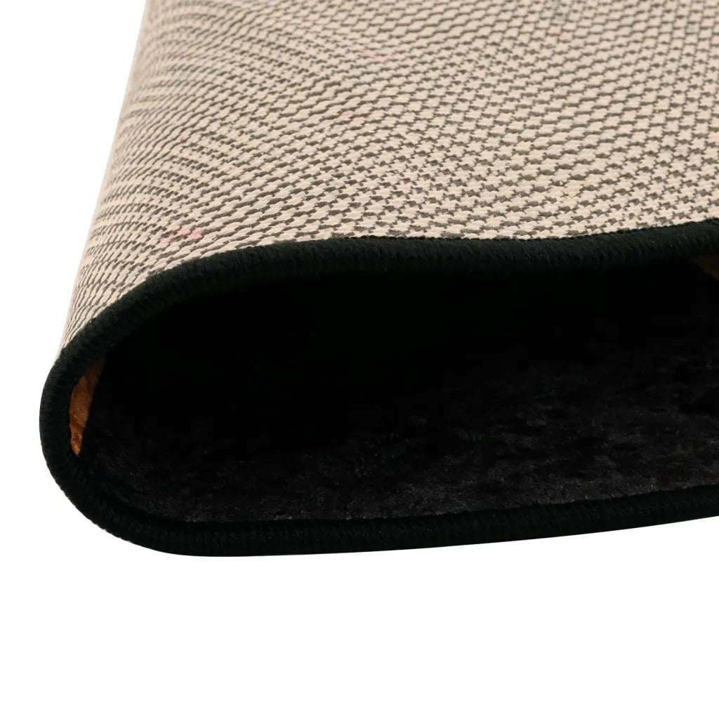 Tappeto Lavabile Nero e Oro Ø 120 cm 136620