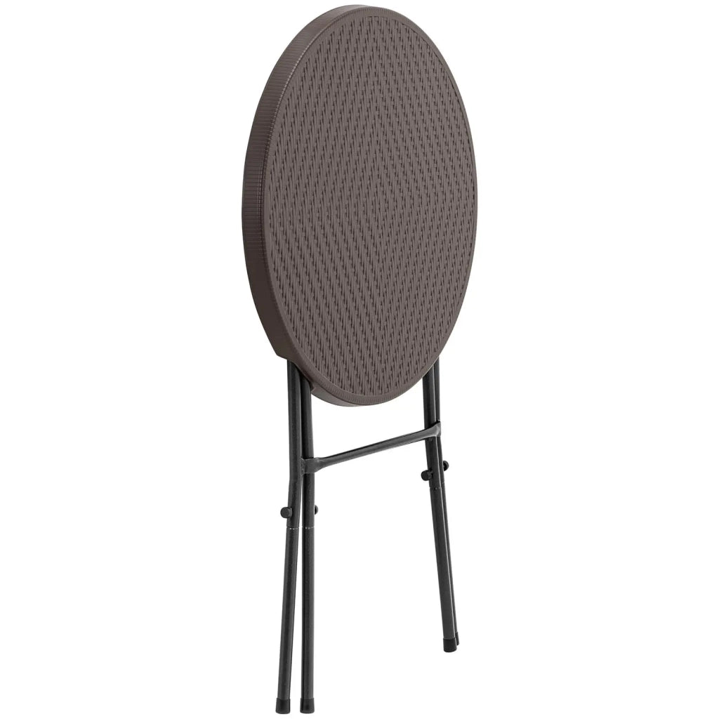 Tavolo da giardino pieghevole 79 x 79 x 110 cm 75 kg per uso interno ed esterno acciaio nero polietilene ad alta densità (HDPE) nero 14_0009974