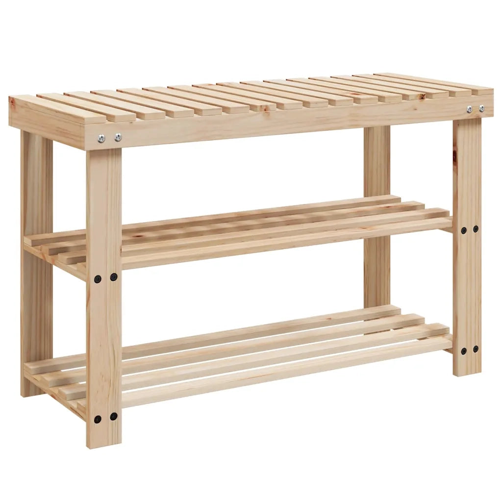 Scarpiera 2 in 1 con Piano d'Appoggio 2 pz in Legno Massello 276040