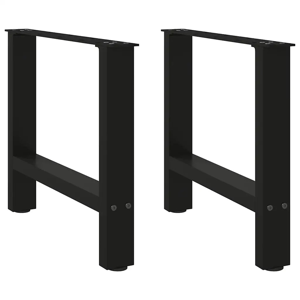 Gambe per Tavolino da Caff¨¨ Nere 2 pz-Set di 2 Gamba per Tavolo 50x(42-43) cm Acciaio