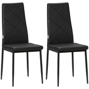 Sedia da pranzo con schienale alto ¨C zephmum ¨C rivestimento similpelle, struttura metallo, nero