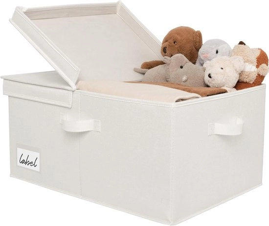 Cassa di stoccaggio con coperchio - contenitore per abiti e giocattoli - contenitori di stoccaggio pieghevoli extra grandi - giallo bianco