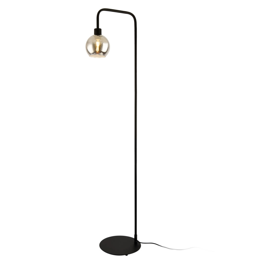 Lampada da terra alta 155 cm Lampada a Stelo Nero con Paralume in Plastica Traslucida Piantana con Portalampadina