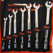 Trade Shop - Kit Set 7 Chiavi Combinate Poligonali Snodate A Bussola Pieghevole In Acciaio -