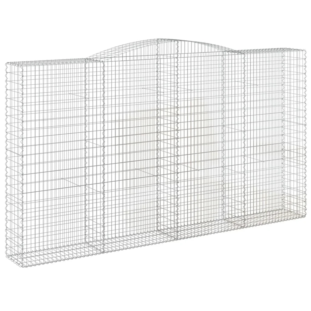 Set di 7 gabbioni ad arco per recinzioni a gabbia e muri di contenimento 400 x 50 x 220/240 cm ferro zincato argento 02_0041145