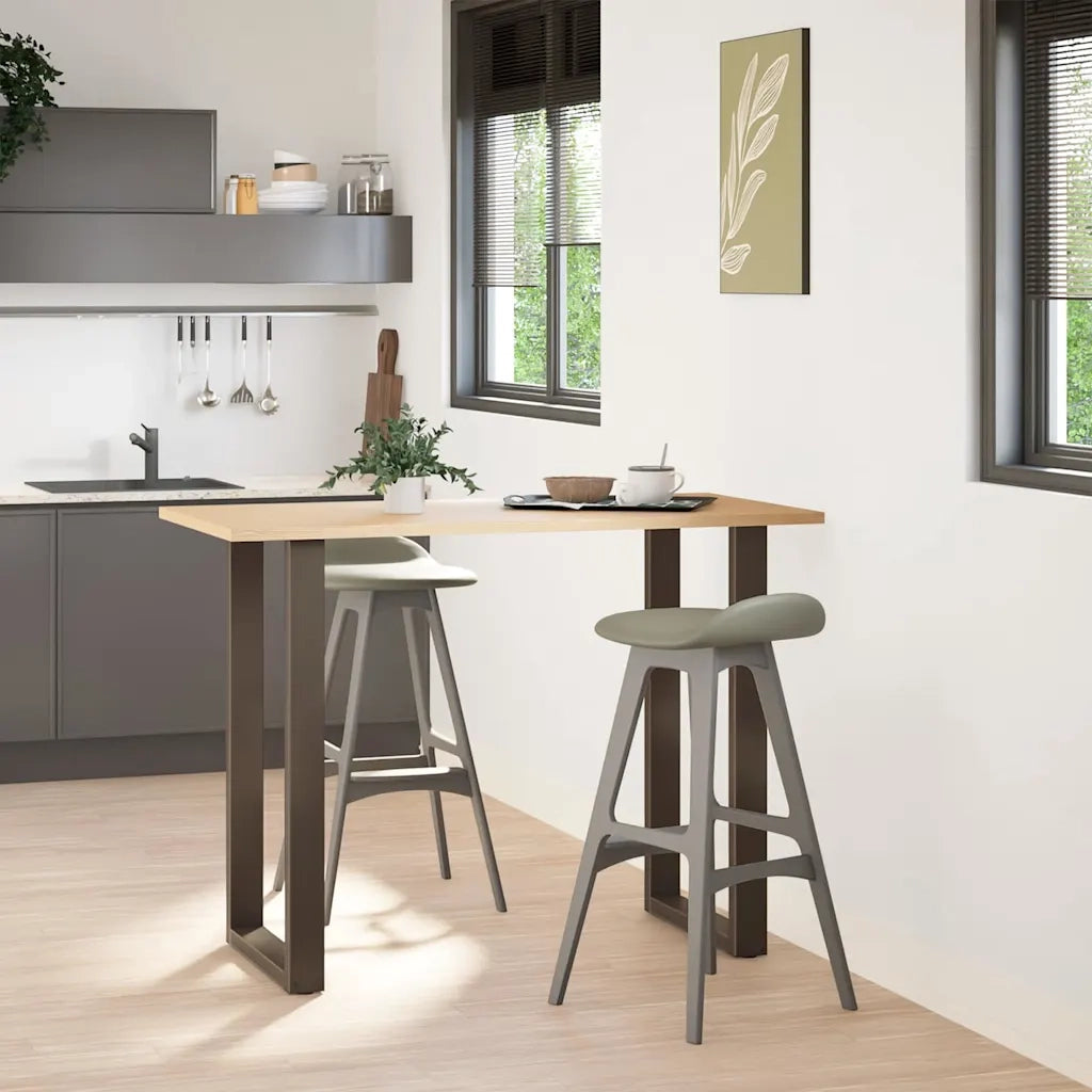 Gambe per tavolo da bar a forma di U 2 pz in acciaio naturale 60x(100-101) cm 4013239