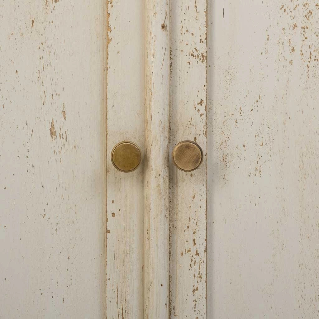 Mobile da ingresso in legno rifinito artigianalmente con 2 ante e 2 cassetti bianchi 85x40x100