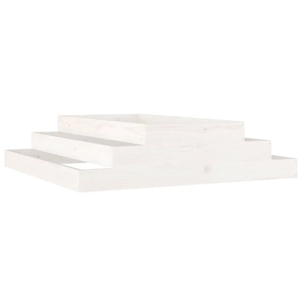 Fioriera Bianca 110x110x27 cm in Legno Massello di Pino 823900