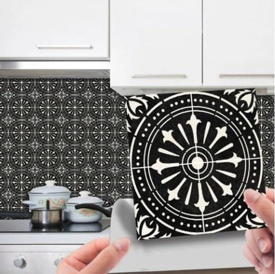 Tegelstickers 30 pezzi - Autoadesivi - 15 x 15 cm - Ster/Mandala a otto lati - PVC - Per bagno/cucina/decorazione per parete - Sticker per parete