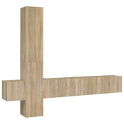 Set di mobili mobile credenza TV televisione soggiorno camera da letto soggiorno 5 pezzi rovere Sonoma multistrato marrone 02_0024979