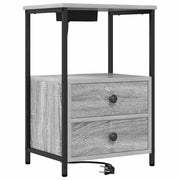 Comodino | Armadio da Notte | Mobiletto da notte con cassetto Grigio Sonoma 40 x 31 x 60 cm