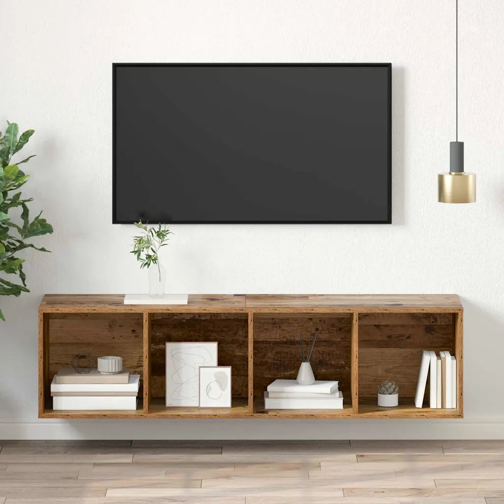 vidaXL Mobile TV da Muro Legno vecchio 37 x 37 x 142.5 cm
