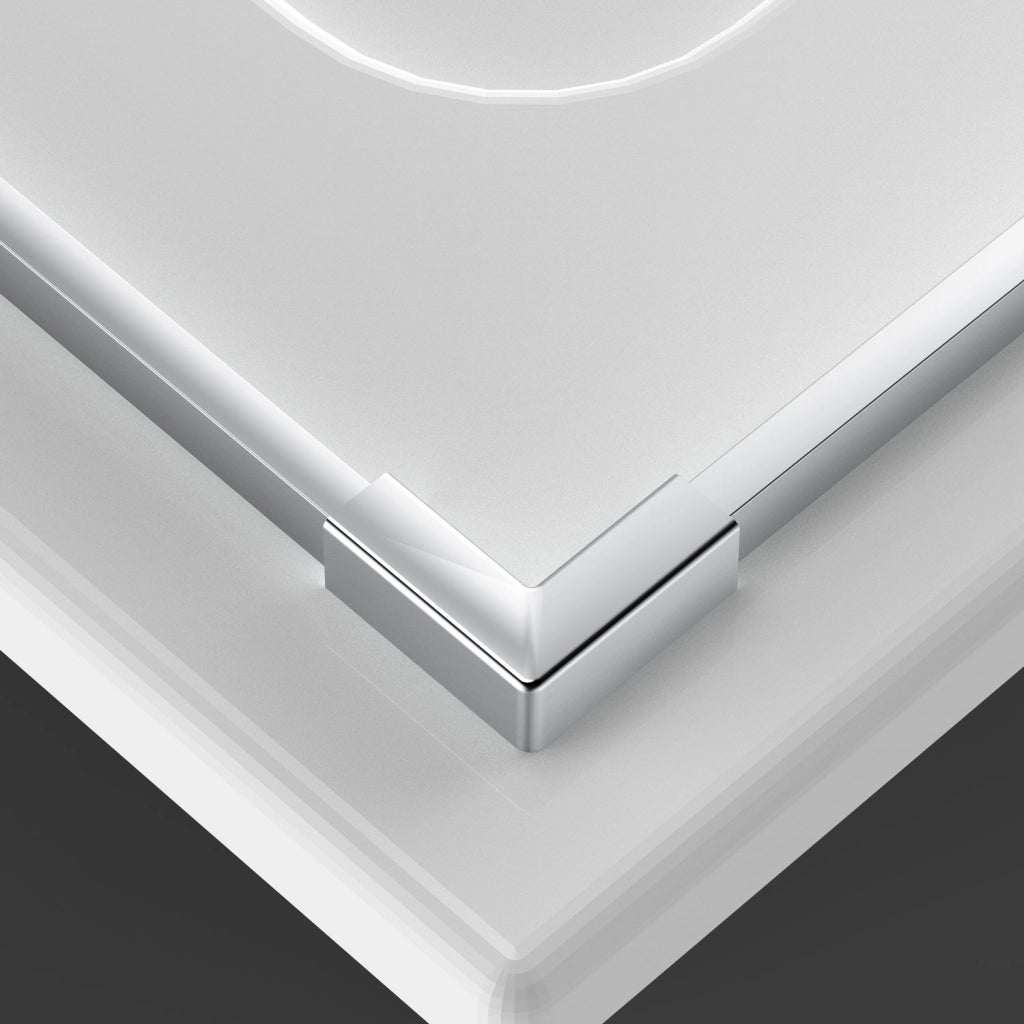 Box doccia angolare 100x100 cm apertura due ante battenti H200 cm cristalli trasparente 6mm profilo CROMATO GIOIA