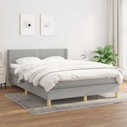 Giroletto a Molle con Materasso Grigio Chiaro 140x190cm Tessuto 3130185