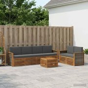 Set di divani da esterno con cuscino 7 pcs Naturale e Antracite 3384048