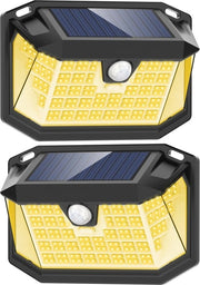 Lampada Esterna a Energia Solare con Sensore di Movimento - 188 LED, 3 Modalità, IP65 Resistente all'Acqua, per Giardino e Parete