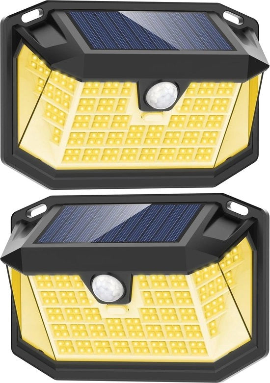 Lampada Esterna a Energia Solare con Sensore di Movimento - 188 LED, 3 Modalità, IP65 Resistente all'Acqua, per Giardino e Parete