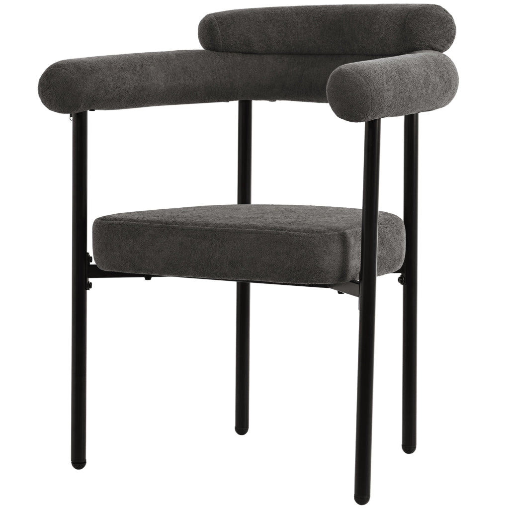 Poltrona 70x62x84 cm ergonomica con seduta ampia in ferro grigio scuro