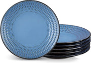 Tavolo da pranzo, insieme di tavoli da pranzo per 6 persone, diametro 21,8 cm, insieme di tavoli da pranzo, servizio per lavastoviglie e forno a microonde, tavolo per pasta, tavolo da colazione, tavolo da torta, blu scuro