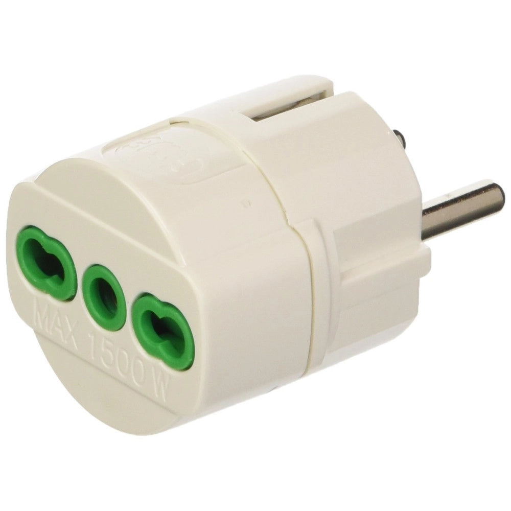 Trade Shop - Adattatore Con Spina Tedesca Schuko E Presa Bipasso 10-16a Riduzione Bosch -
