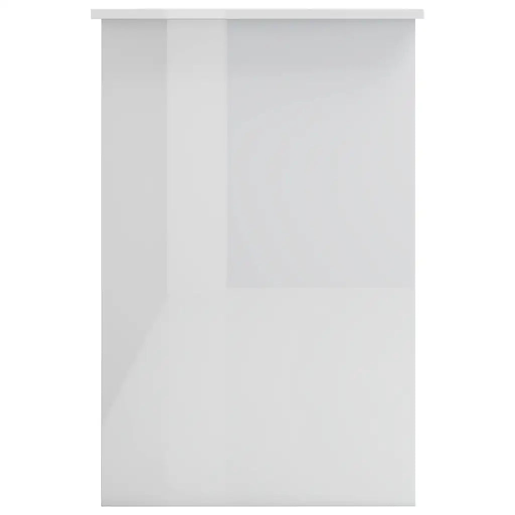 Scrivania-Scrivanie per ufficio e studio-Scrittoio Bianco Lucido 100x50x76 cm in Legno Multistrato 961104