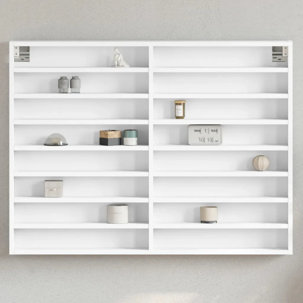 Armadietto con Vetrina Bianco 100x8,5x75 cm Legno Multistrato CFW4766143