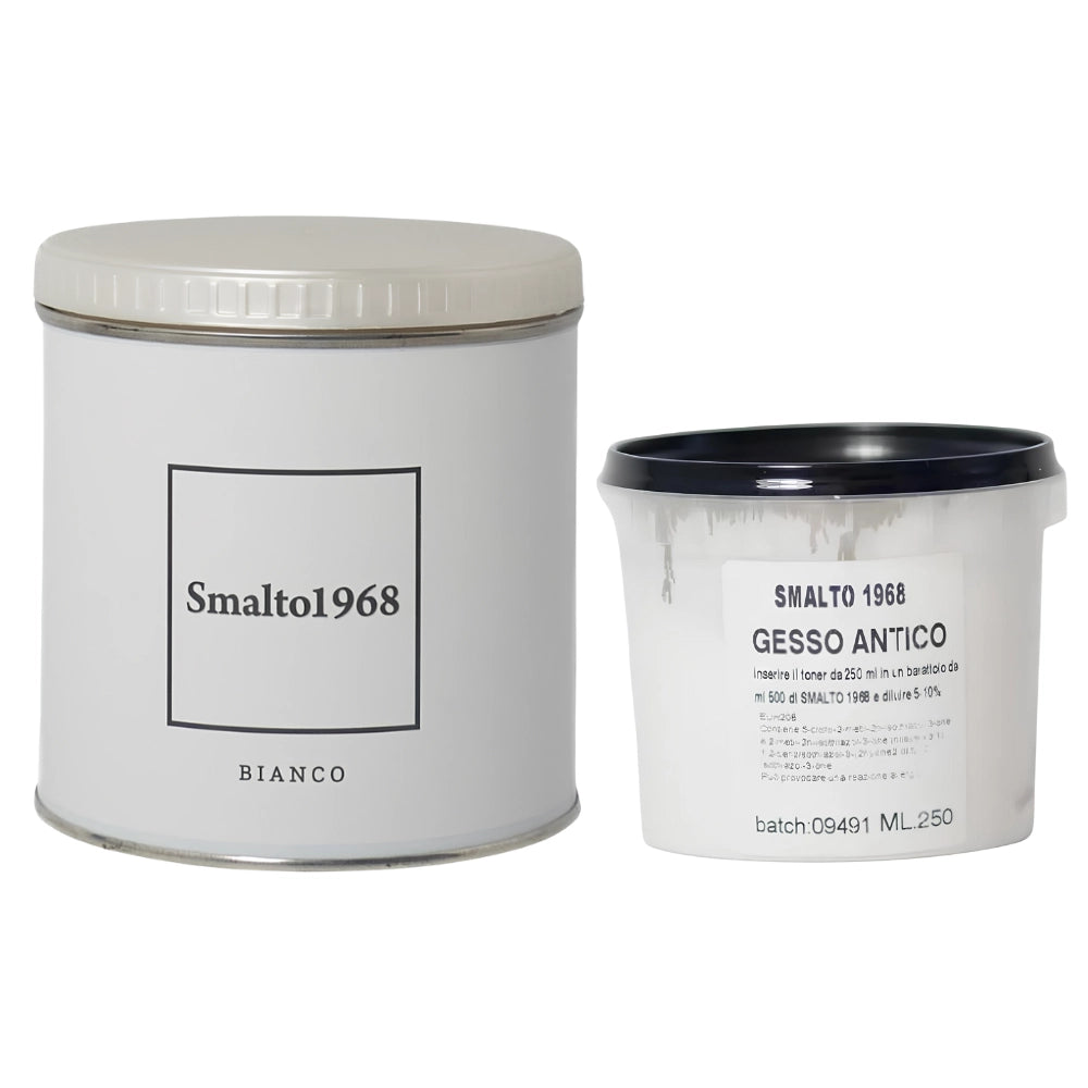 Smalto1968 base acqua gesso antico shabby chic finitura opaca multicolore l 0.5 *** colore- bianco, confezione 1