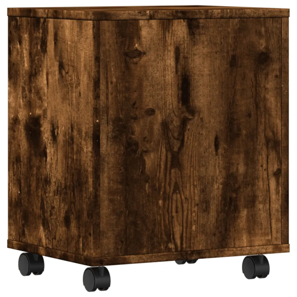Supporto per Stampante con Ruote Rovere Fumo 41x32x48 cm