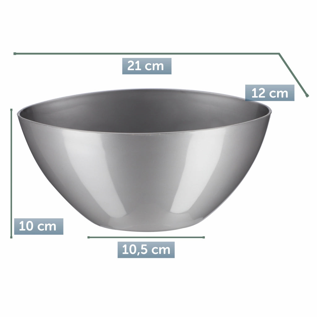 KADAX Vaso da fiori Vaso da fiori 21 cm Coperchio ovale Supporto per fiori in plastica argento