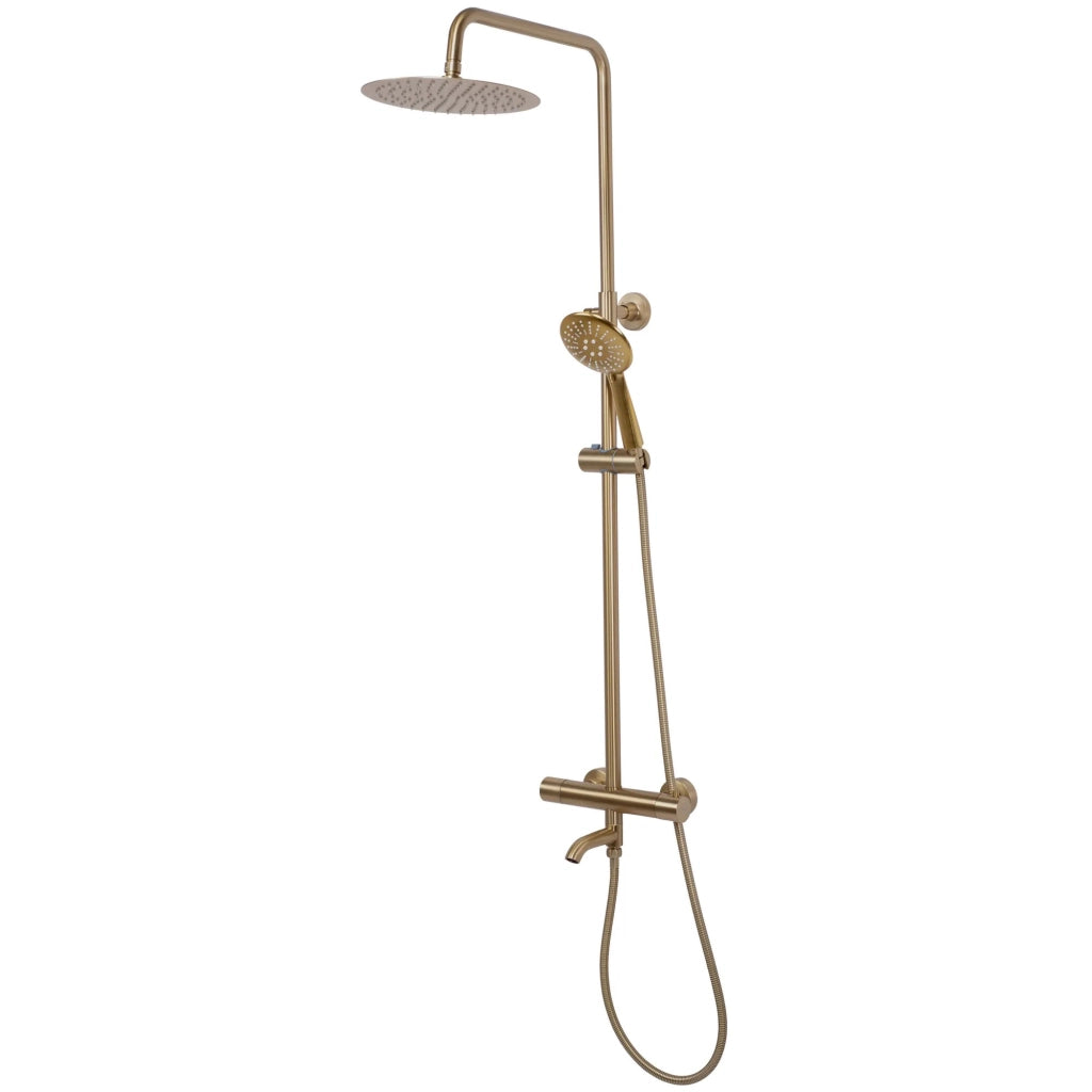 Set Doccia Con Termostato Rea Lungo Gold Brush