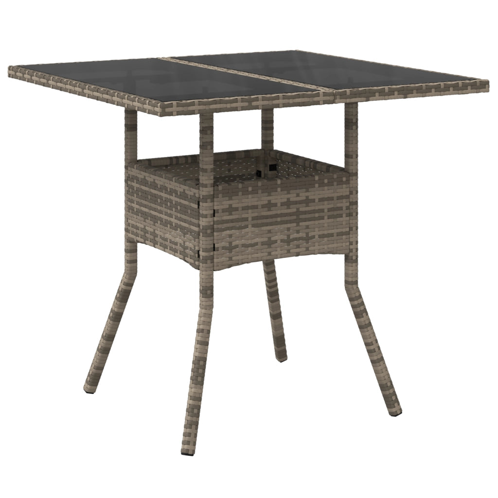 Set da Pranzo Giardino 3 Pezzi Grigio in Polyrattan