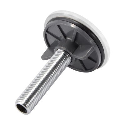 Tappo Copriforo per Lavabo in Acciaio con Tappo Bianco Diam. 47 mm