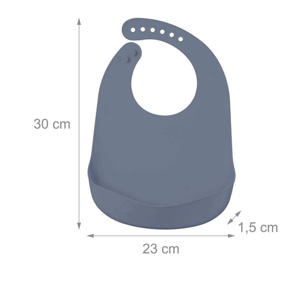 Set di 2 bavaglini in silicone pratici con tasca raccoglitrice regolabile 30 x 23 x 1,5 cm in silicone blu 13_0013740