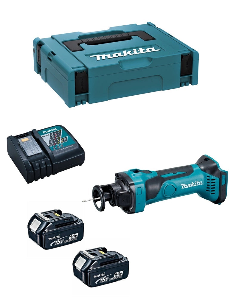 Rifilatore per cartongesso MAKITA DCO180RTJ (2 x 5,0 Ah + DC18RC + MAKPAC 1)