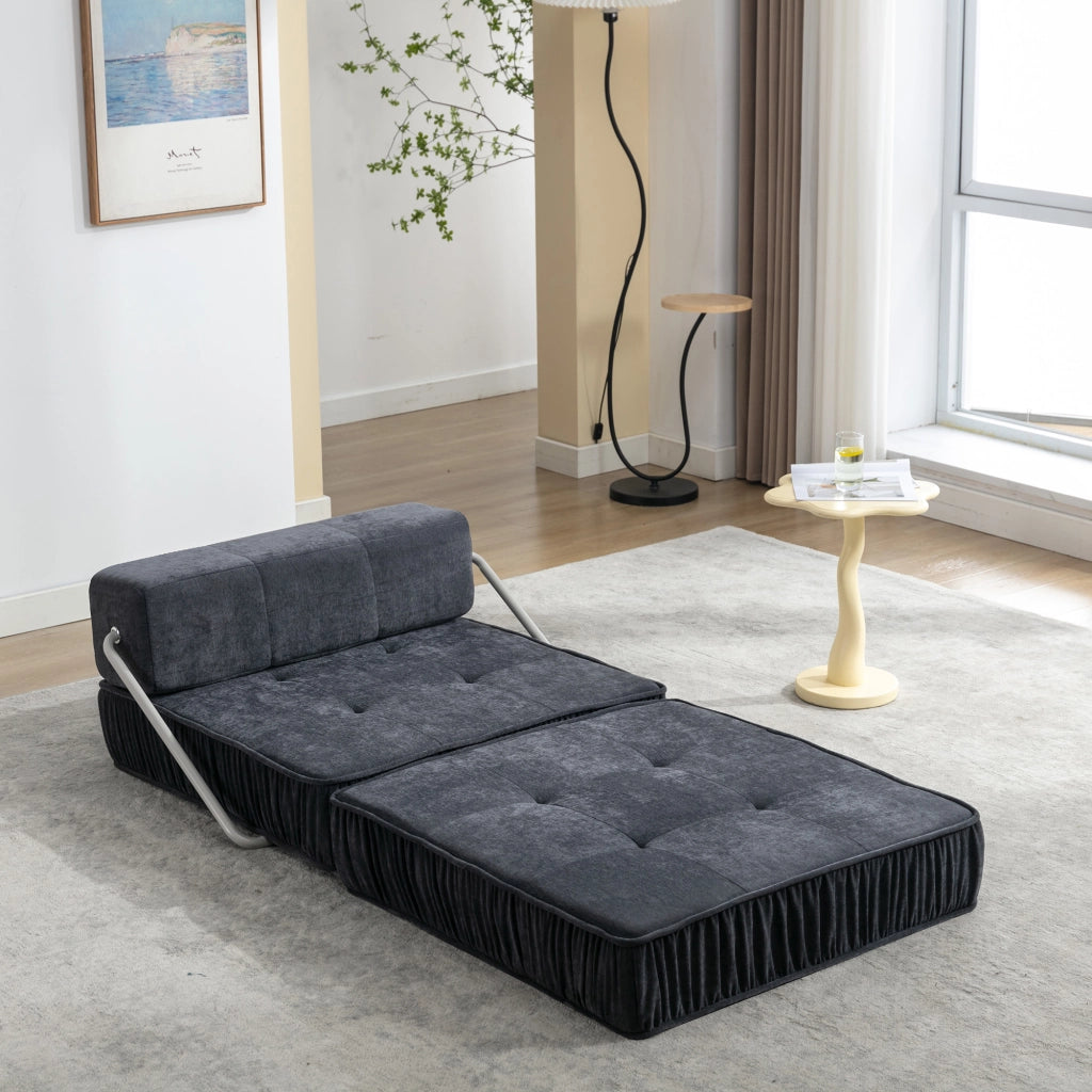 Divano letto pieghevole grigio - Zephmum - Trasformabile in poltrona e materasso