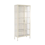 Credenza in acciaio e vetro temperato 2 porte, 180cm, beige