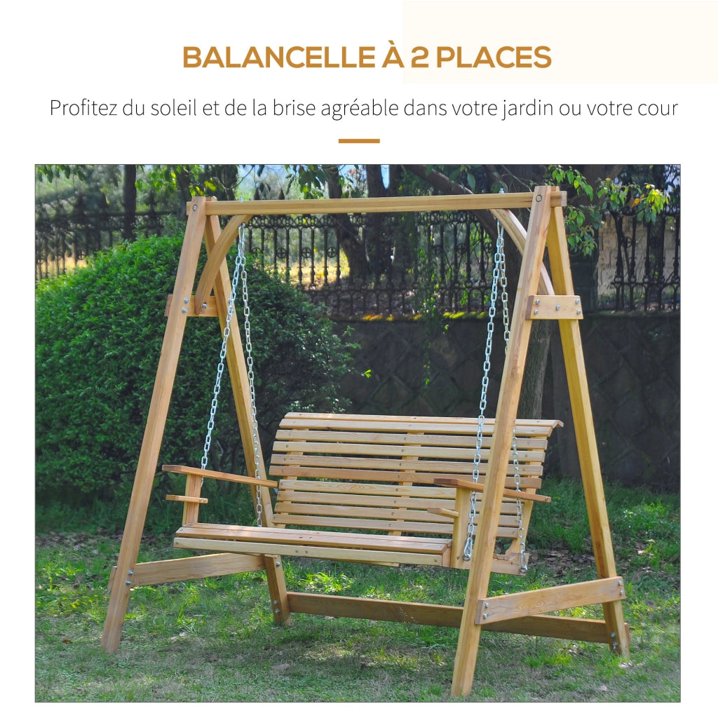 Amaca da Giardino 2 Posti ¨C Minimal ¨C Legno di Larice 180x120x185 cm