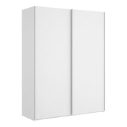 Guardaroba Anda, Mobile appendiabiti per camera da letto, Armadio a 2 ante scorrevoli, 150x65h204 cm, Bianco